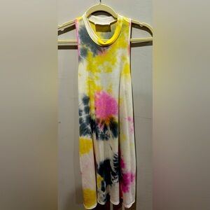 Tie dyed dress race back Flowy dress with pockets